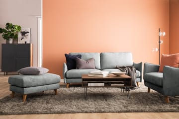 Trend Lyx 3-sits Vänstervänd L-formad Divansoffa i Tyg - Grå - Möbler - Soffa - Divansoffa & schäslongsoffa - 4 sits soffa med divan