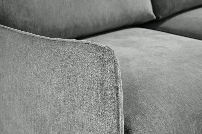 Trend Lyx 3-sits Vänstervänd L-formad Divansoffa i Tyg - Grå - Möbler - Soffa - Divansoffa & schäslongsoffa - 4 sits soffa med divan