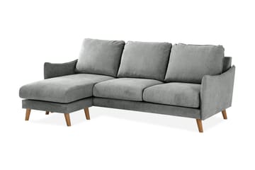 Trend Lyx 3-sits Vänstervänd L-formad Divansoffa i Tyg - Grå - Möbler - Soffa - Divansoffa & schäslongsoffa - 4 sits soffa med divan
