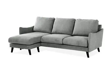 Trend Lyx 3-sits Vänstervänd L-formad Divansoffa i Tyg - Grå - Möbler - Soffa - Divansoffa & schäslongsoffa - 4 sits soffa med divan