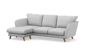 Trend Lyx 3-sits Vänstervänd L-formad Divansoffa i Tyg - Ljusgrå - Möbler - Soffa - Divansoffa & schäslongsoffa - 4 sits soffa med divan