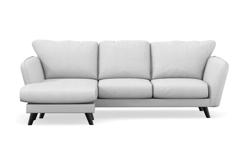 Trend Lyx 3-sits Vänstervänd L-formad Divansoffa i Tyg, Ljusgrå