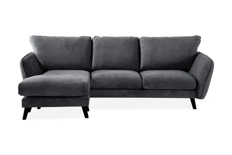 Trend Lyx 3-sits Vänstervänd L-formad Divansoffa i Tyg - Mörkgrå - Möbler - Soffa - Divansoffa & schäslongsoffa - 4 sits soffa med divan