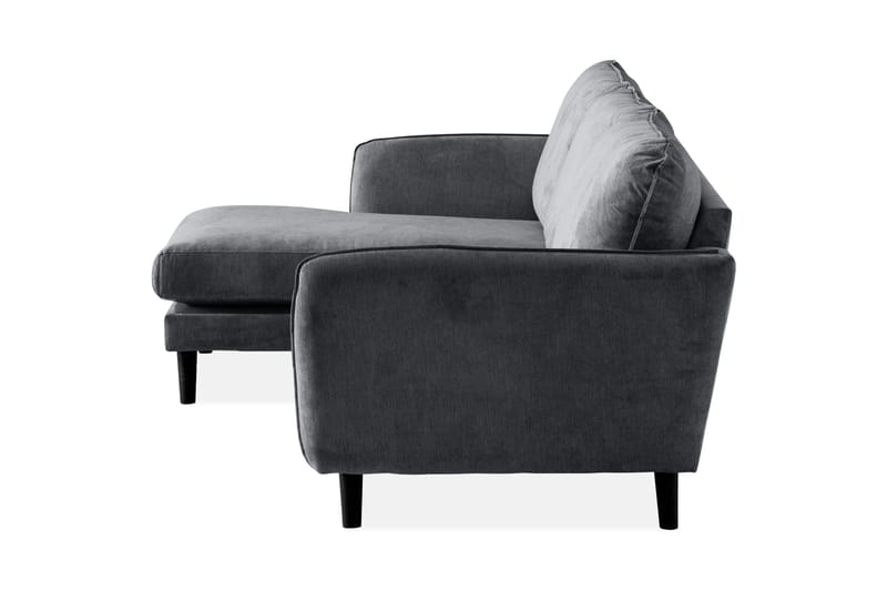 Trend Lyx 3-sits Vänstervänd L-formad Divansoffa i Tyg - Mörkgrå - Möbler - Soffa - Divansoffa & schäslongsoffa - 4 sits soffa med divan