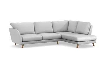 Trend Lyx 4-sits Högervänd L-formad Schäslongsoffa i Tyg - Ljusgrå - Möbler - Soffa - Divansoffa & schäslongsoffa - 4 sits soffa med divan
