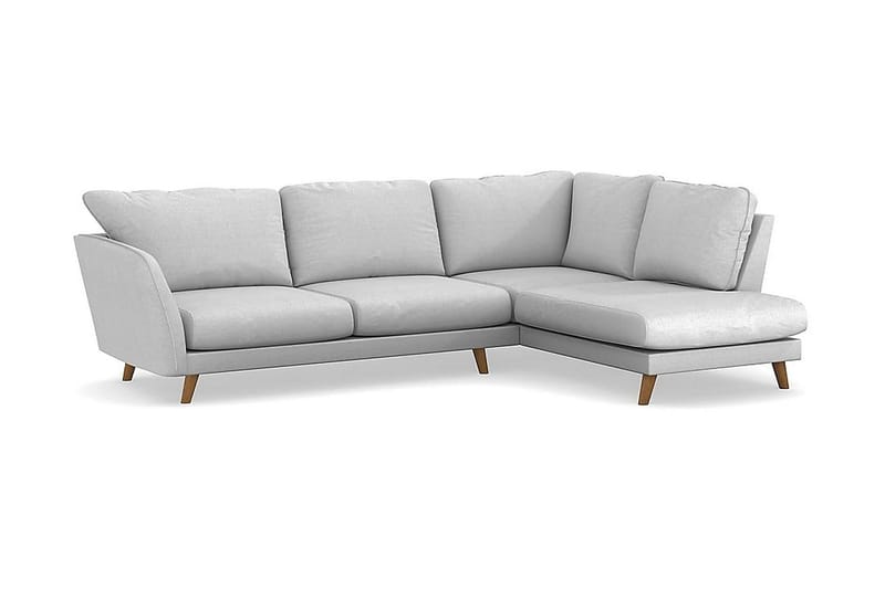 Trend Lyx 4-sits Högervänd L-formad Schäslongsoffa i Tyg - Ljusgrå - Möbler - Soffa - Divansoffa & schäslongsoffa - 4 sits soffa med divan