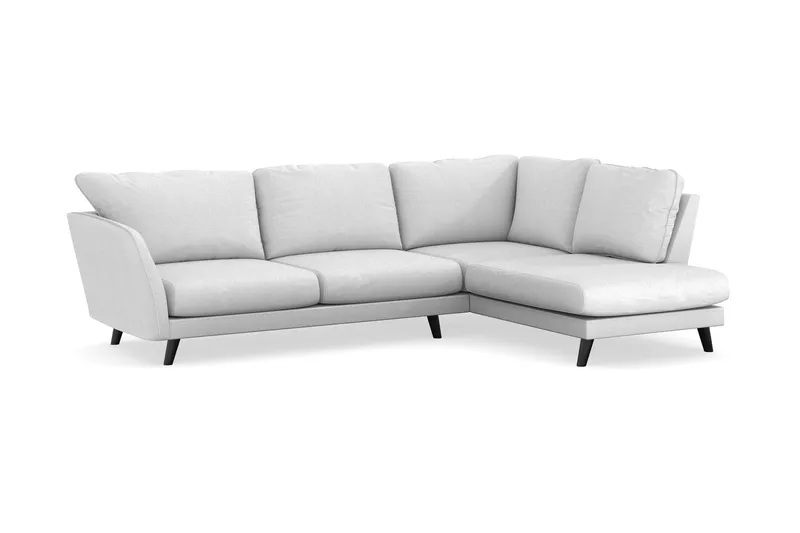 Trend Lyx 4-sits Högervänd L-formad Schäslongsoffa i Tyg - Ljusgrå - Möbler - Soffa - Divansoffa & schäslongsoffa - 4 sits soffa med divan