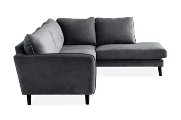 Trend Lyx 4-sits Högervänd L-formad Schäslongsoffa i Tyg - Mörkgrå - Möbler - Soffa - Divansoffa & schäslongsoffa - 4 sits soffa med divan