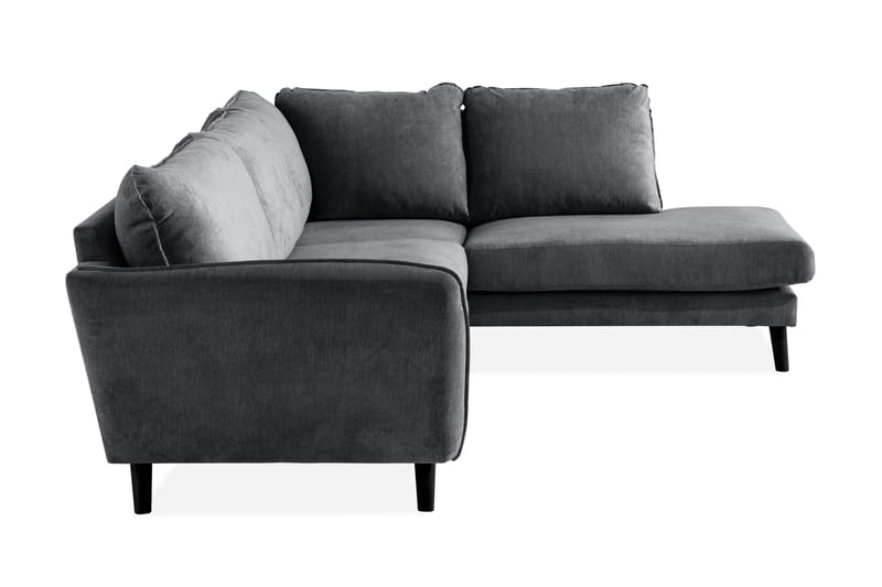 Trend Lyx 4-sits Högervänd L-formad Schäslongsoffa i Tyg - Mörkgrå - Möbler - Soffa - Divansoffa & schäslongsoffa - 4 sits soffa med divan
