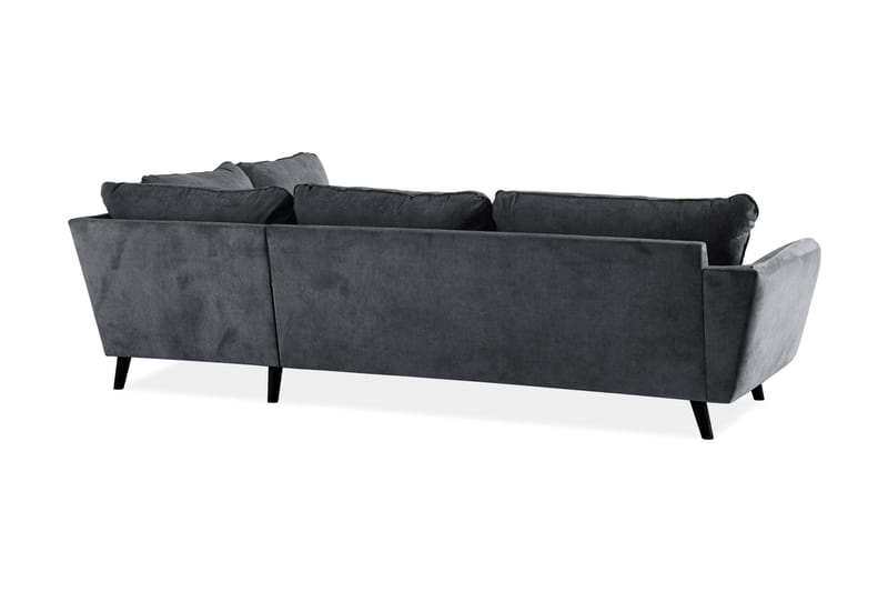 Trend Lyx 4-sits Högervänd L-formad Schäslongsoffa i Tyg - Mörkgrå - Möbler - Soffa - Divansoffa & schäslongsoffa - 4 sits soffa med divan
