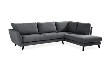 Trend Lyx 4-sits Högervänd L-formad Schäslongsoffa i Tyg - Mörkgrå - Möbler - Soffa - Divansoffa & schäslongsoffa - 4 sits soffa med divan