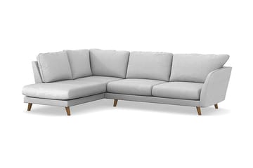 Trend Lyx 4-sits Vänstervänd L-formad Schäslongsoffa i Tyg - Ljusgrå - Möbler - Soffa - Divansoffa & schäslongsoffa - 4 sits soffa med divan