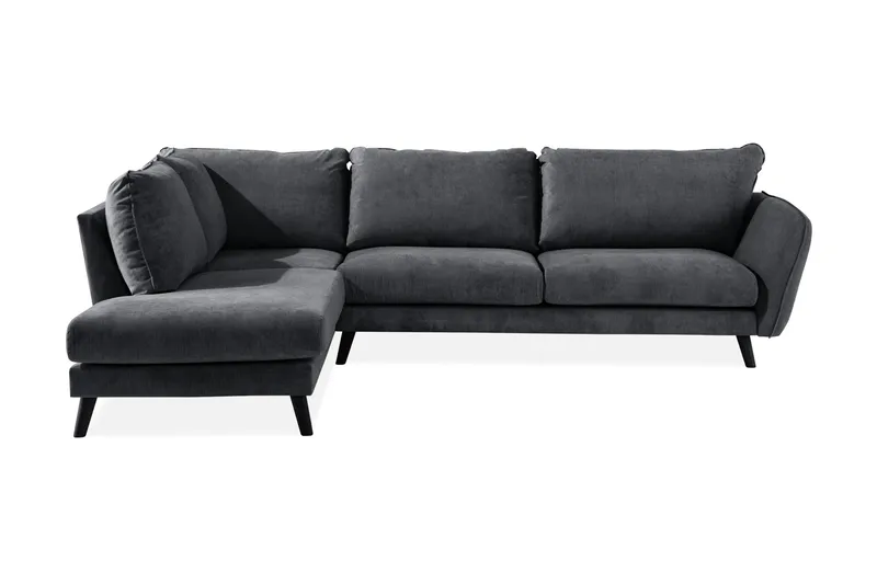 Trend Lyx 4-sits Vänstervänd L-formad Schäslongsoffa i Tyg - Mörkgrå - Möbler - Soffa - Divansoffa & schäslongsoffa - 4 sits soffa med divan