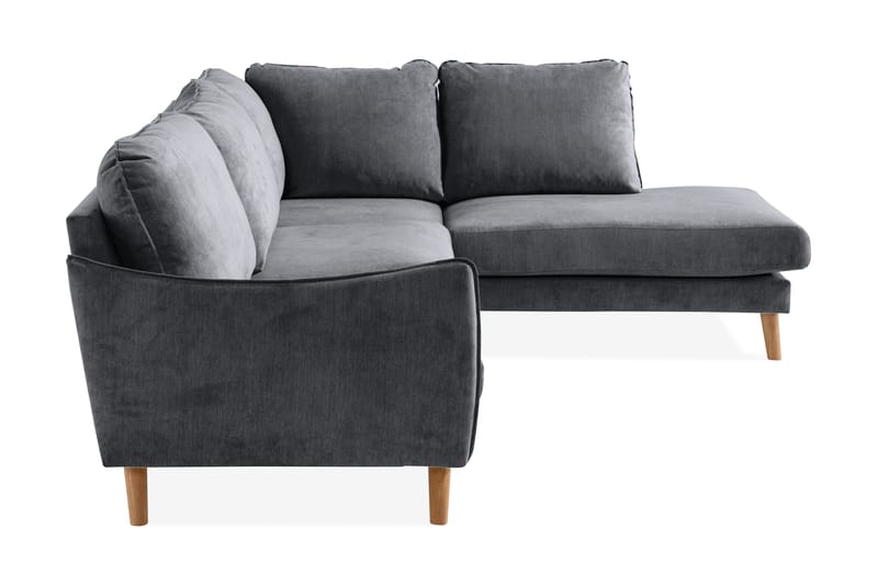 Trend Lyx Schäslongsoffa Höger - Mörkgrå/Ek - Möbler - Soffa - Divansoffa & schäslongsoffa - 4 sits soffa med divan