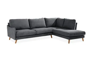 Trend Lyx Schäslongsoffa Höger - Mörkgrå/Ek - Möbler - Soffa - Divansoffa & schäslongsoffa - 4 sits soffa med divan