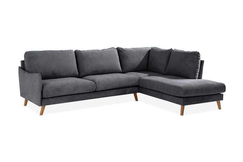Trend Lyx Schäslongsoffa Höger - Mörkgrå/Ek - Möbler - Soffa - Divansoffa & schäslongsoffa - 4 sits soffa med divan