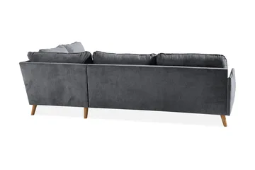 Trend Lyx Schäslongsoffa Höger - Mörkgrå/Ek - Möbler - Soffa - Divansoffa & schäslongsoffa - 4 sits soffa med divan