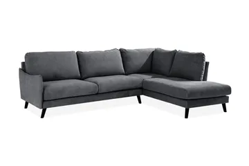 Trend Lyx Schäslongsoffa Höger - Mörkgrå/Svart - Möbler - Soffa - Divansoffa & schäslongsoffa - 4 sits soffa med divan