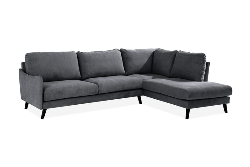 Trend Lyx Schäslongsoffa Höger - Mörkgrå/Svart - Möbler - Soffa - Divansoffa & schäslongsoffa - 4 sits soffa med divan