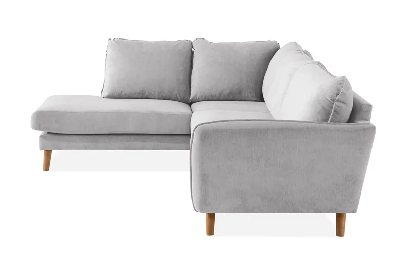 Trend Lyx Schäslongsoffa Vänster - Ljusgrå/Ek - Möbler - Soffa - Divansoffa & schäslongsoffa - 4 sits soffa med divan