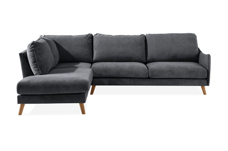 Trend Lyx Schäslongsoffa Vänster - Mörkgrå/Ek - Möbler - Soffa - Divansoffa & schäslongsoffa - 4 sits soffa med divan