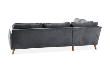 Trend Lyx Schäslongsoffa Vänster - Mörkgrå/Ek - Möbler - Soffa - Divansoffa & schäslongsoffa - 4 sits soffa med divan