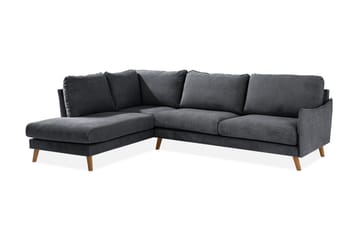 Trend Lyx Schäslongsoffa Vänster - Mörkgrå/Ek - Möbler - Soffa - Divansoffa & schäslongsoffa - 4 sits soffa med divan