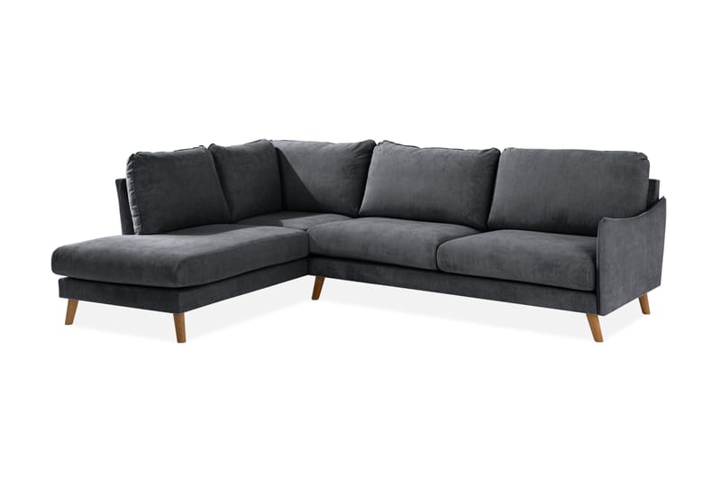 Trend Lyx Schäslongsoffa Vänster - Mörkgrå/Ek - Möbler - Soffa - Divansoffa & schäslongsoffa - 4 sits soffa med divan