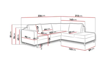 Truro Soffa Vänster - Grön - Möbler - Soffa - Divansoffa & schäslongsoffa - 4 sits soffa med divan