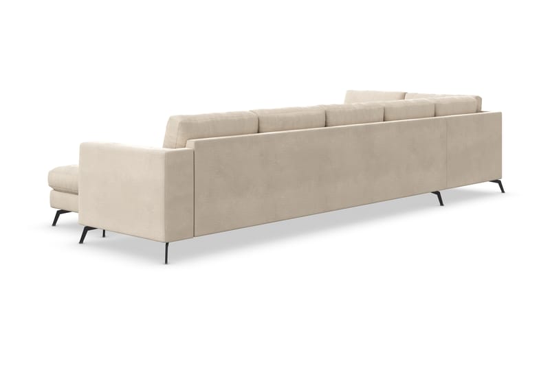 U-soffa Friday Lyx med Schäslong Vänster - Beige/Sammet - Möbler - Soffa - Divansoffa & schäslongsoffa