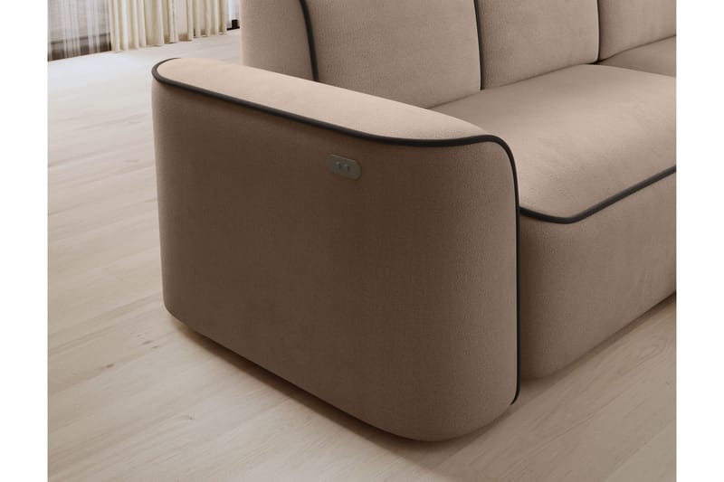 Ume 4-sits Soffa med Divan - Cream - Möbler - Soffa - Divansoffa & schäslongsoffa - 4 sits soffa med divan