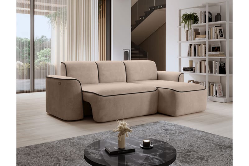 Ume 4-sits Soffa med Divan - Cream - Möbler - Soffa - Divansoffa & schäslongsoffa - 4 sits soffa med divan