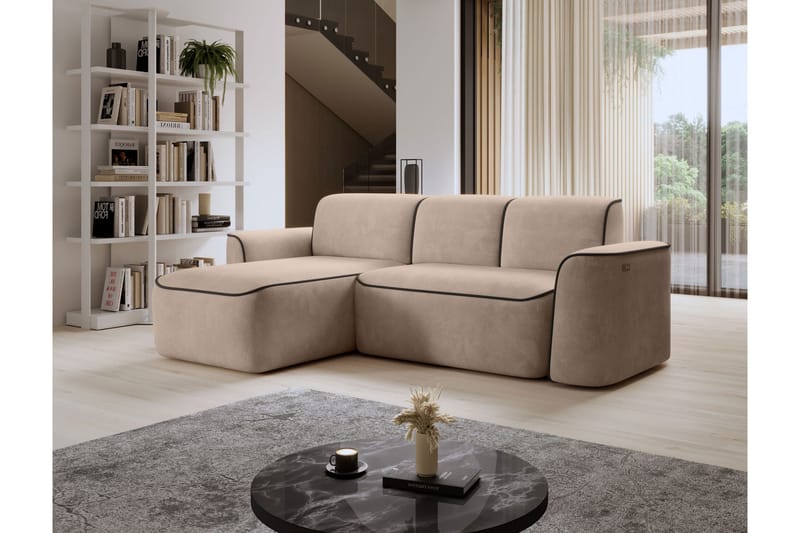 Ume 4-sits Soffa med Divan - Cream - Möbler - Soffa - Divansoffa & schäslongsoffa - 4 sits soffa med divan