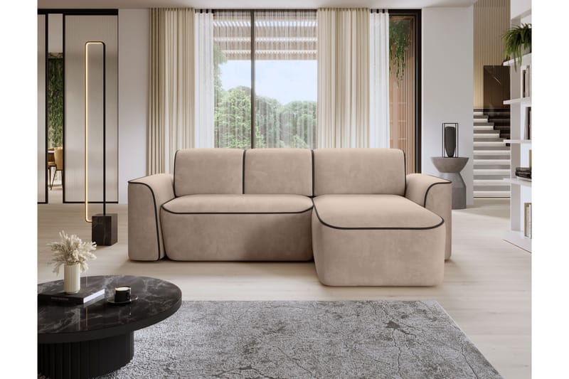 Ume 4-sits Soffa med Divan - Cream - Möbler - Soffa - Divansoffa & schäslongsoffa - 4 sits soffa med divan