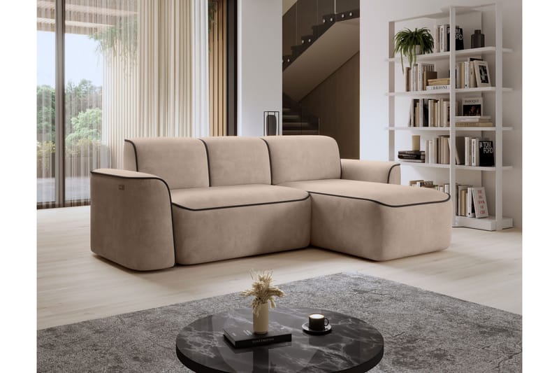 Ume 4-sits Soffa med Divan - Cream - Möbler - Soffa - Divansoffa & schäslongsoffa - 4 sits soffa med divan