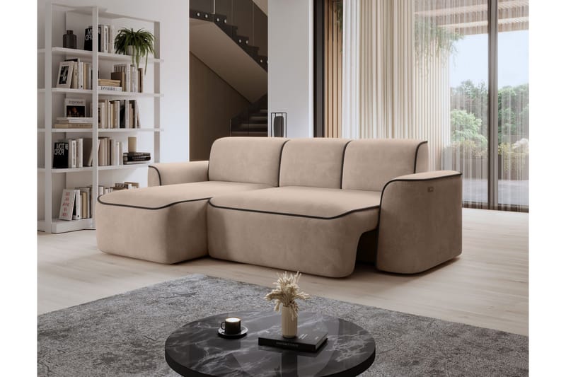 Ume 4-sits Soffa med Divan - Cream - Möbler - Soffa - Divansoffa & schäslongsoffa - 4 sits soffa med divan