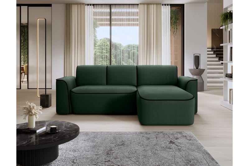 Ume 4-sits Soffa med Divan - Grön - Möbler - Soffa - Divansoffa & schäslongsoffa - 4 sits soffa med divan