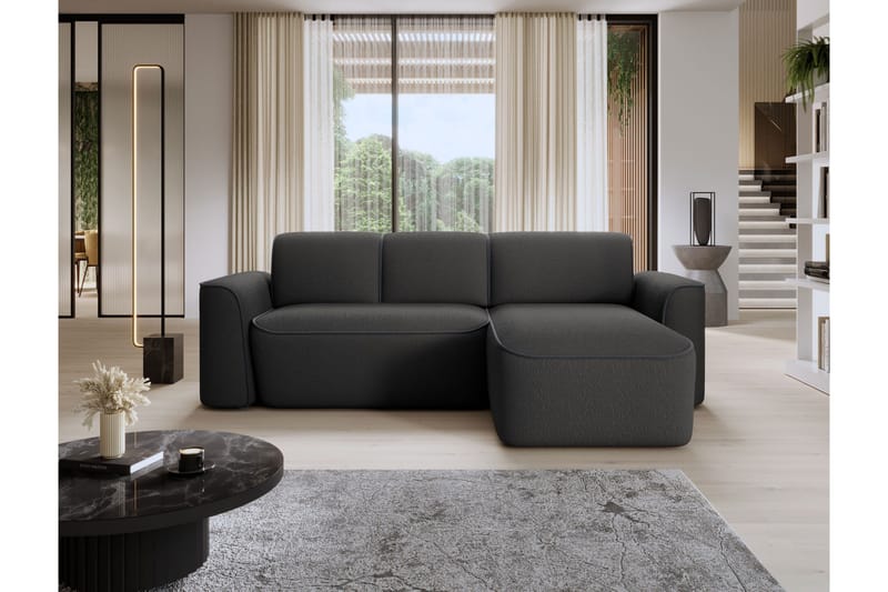 Ume 4-sits Soffa med Divan - Mörkgrå - Möbler - Soffa - Divansoffa & schäslongsoffa - 4 sits soffa med divan