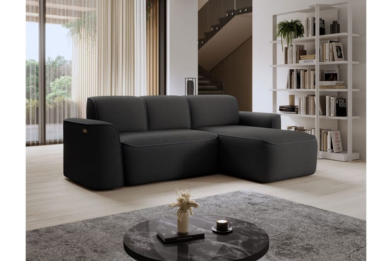 Ume 4-sits Soffa med Divan - Mörkgrå - Möbler - Soffa - Divansoffa & schäslongsoffa - 4 sits soffa med divan