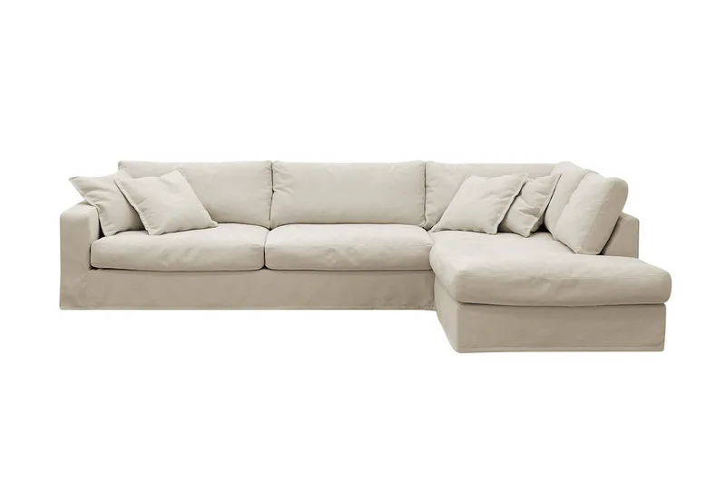 Valencia Extra Djup 4-sits Soffa med Schäslong Höger, Beige