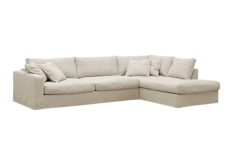 Valencia Extra Djup 4-sits Soffa med Schäslong Höger - Beige - Möbler - Soffa - Divansoffa & schäslongsoffa - 4 sits soffa med divan