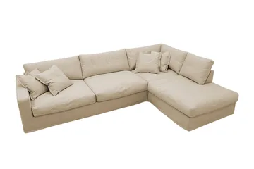 Valencia Extra Djup 4-sits Soffa med Schäslong Höger - Beige - Möbler - Soffa - Divansoffa & schäslongsoffa - 4 sits soffa med divan