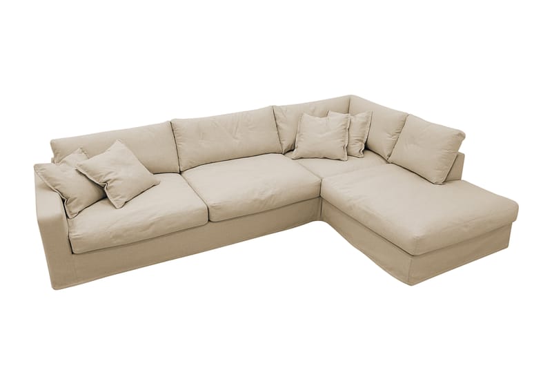 Valencia Extra Djup 4-sits Soffa med Schäslong Höger - Beige - Möbler - Soffa - Divansoffa & schäslongsoffa - 4 sits soffa med divan