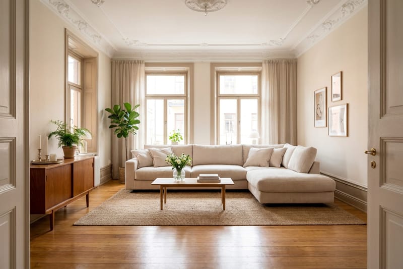 Valencia Extra Djup 4-sits Soffa med Schäslong Höger - Benvit - Möbler - Soffa - Divansoffa & schäslongsoffa - 4 sits soffa med divan