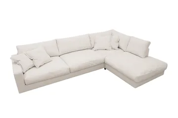 Valencia Extra Djup 4-sits Soffa med Schäslong Höger - Benvit - Möbler - Soffa - Divansoffa & schäslongsoffa - 4 sits soffa med divan