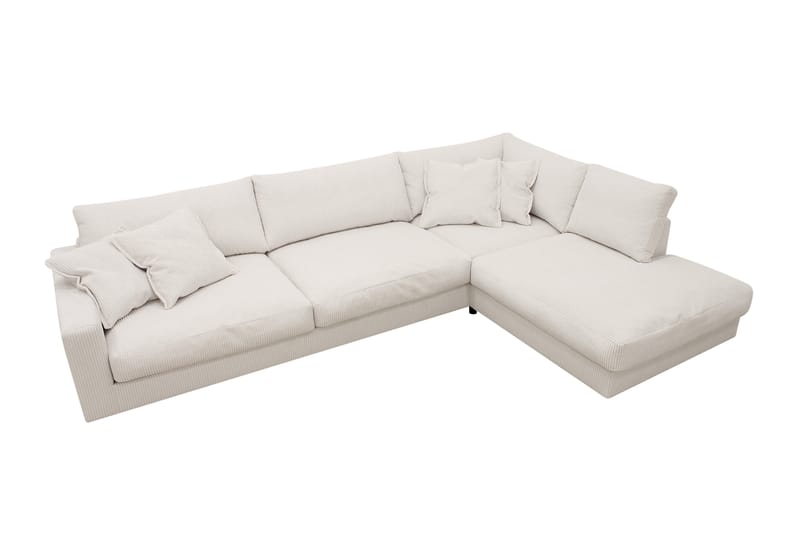 Valencia Extra Djup 4-sits Soffa med Schäslong Höger - Benvit - Möbler - Soffa - Divansoffa & schäslongsoffa - 4 sits soffa med divan