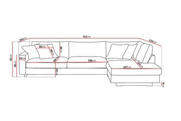 Valencia Extra Djup 4-sits Soffa med Schäslong Höger - Brun - Möbler - Soffa - Divansoffa & schäslongsoffa - 4 sits soffa med divan