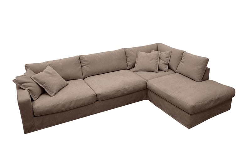 Valencia Extra Djup 4-sits Soffa med Schäslong Höger - Mörkbrun - Möbler - Soffa - Divansoffa & schäslongsoffa - 4 sits soffa med divan