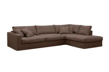 Valencia Extra Djup 4-sits Soffa med Schäslong Höger - Mörkbrun - Möbler - Soffa - Divansoffa & schäslongsoffa - 4 sits soffa med divan
