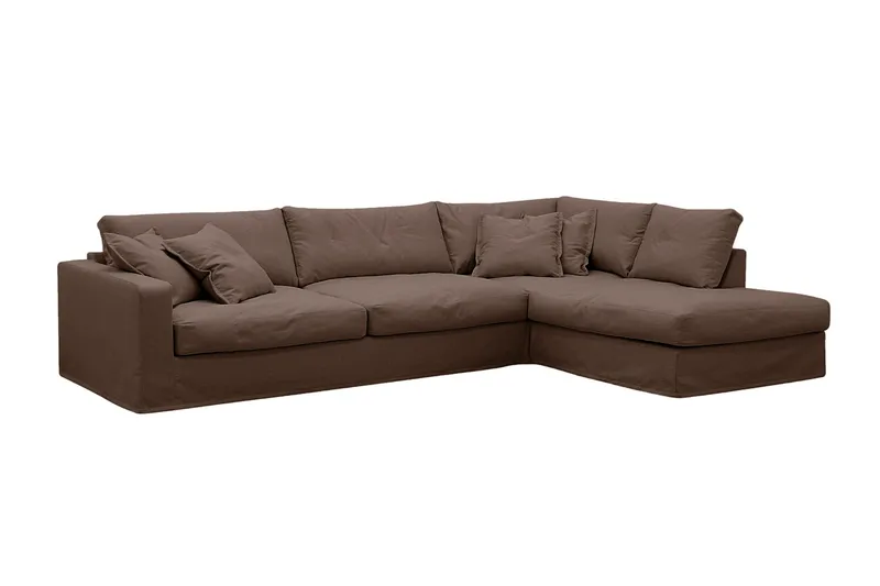 Valencia Extra Djup 4-sits Soffa med Schäslong Höger - Mörkbrun - Möbler - Soffa - Divansoffa & schäslongsoffa - 4 sits soffa med divan